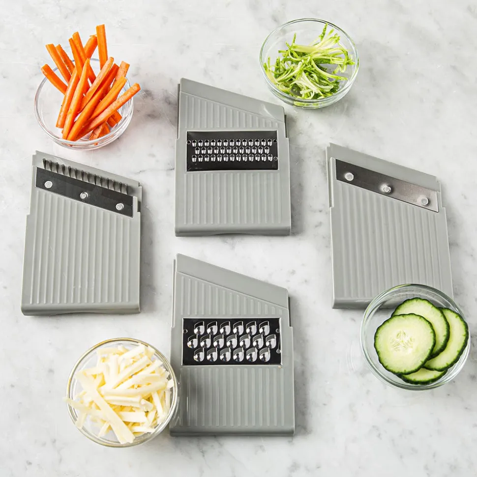 KSP Chef's Mate Mandoline Slicer and Grater - Set of 7 (White/Grey)