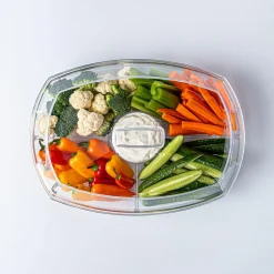 KSP Chill It 4-Section Tray - 15” x 11” x 4.5” (Clear)