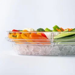KSP Chill It 4-Section Tray - 15” x 11” x 4.5” (Clear)