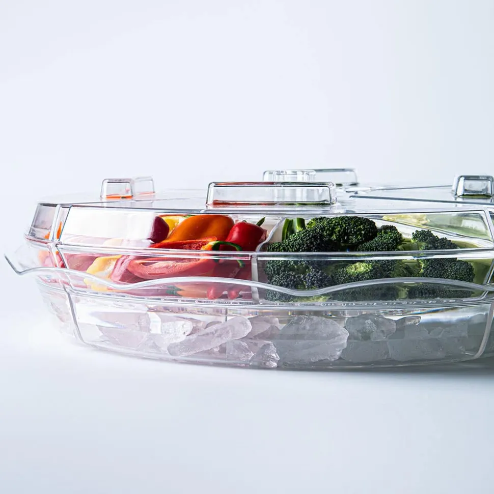 KSP Chill It 8-Section Tray - 16.5” x 16.5” x 4.5” (Clear)