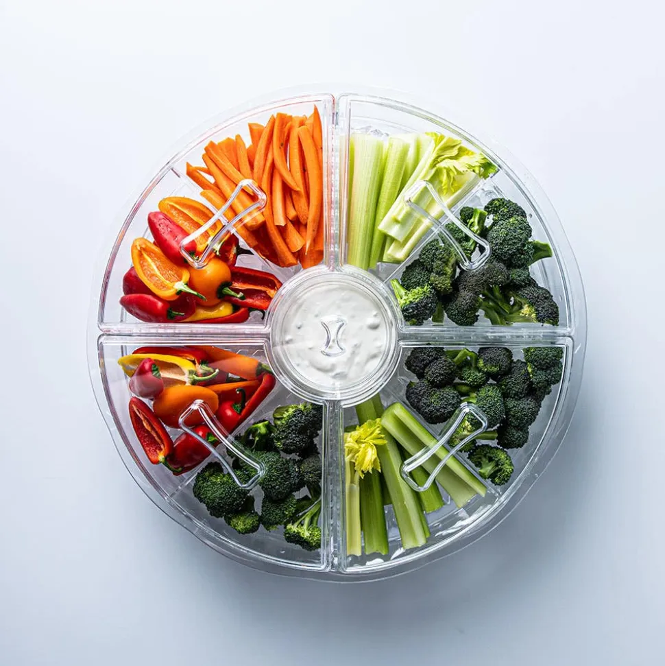 KSP Chill It 8-Section Tray - 16.5” x 16.5” x 4.5” (Clear)