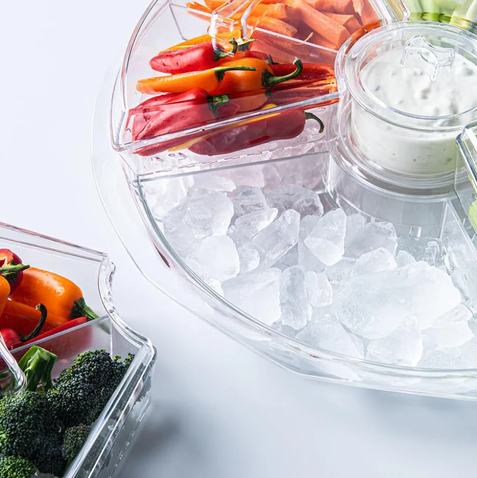 KSP Chill It 8-Section Tray - 16.5” x 16.5” x 4.5” (Clear)