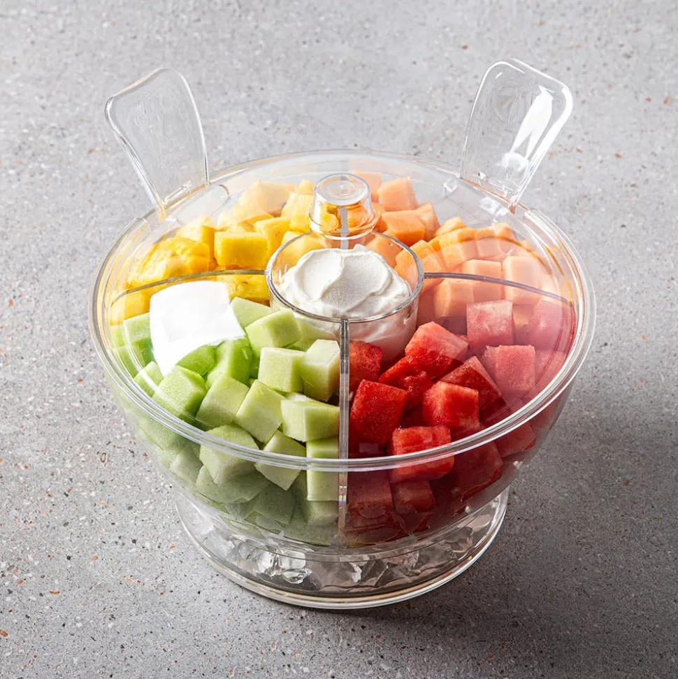 KSP Chill It Serving Bowl with Servers - Set of 6 (Clear)