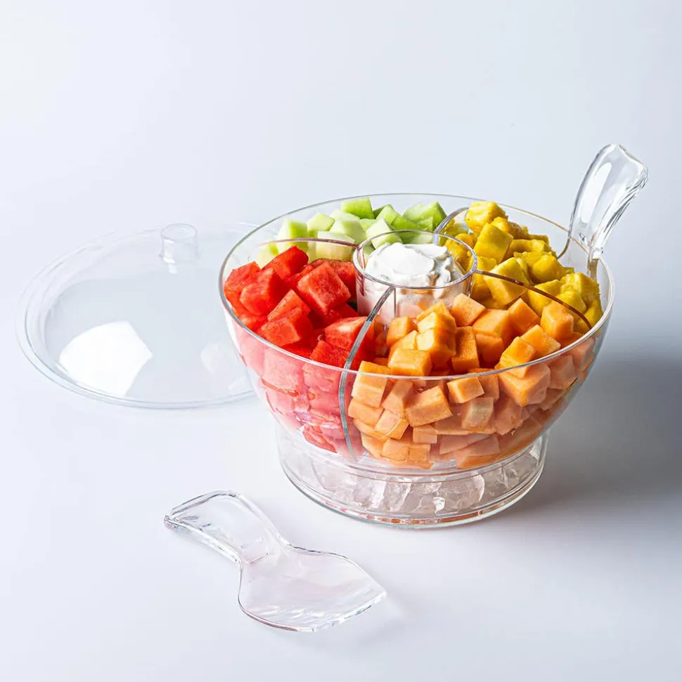KSP Chill It Serving Bowl with Servers - Set of 6 (Clear)