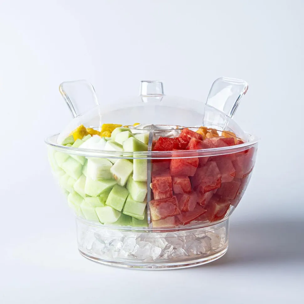 KSP Chill It Serving Bowl with Servers - Set of 6 (Clear)
