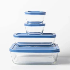 KSP Clario Glass Storage Container Combo - Set of 8 (Clear)