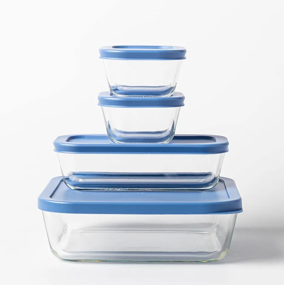 KSP Clario Glass Storage Container Combo - Set of 8 (Clear)