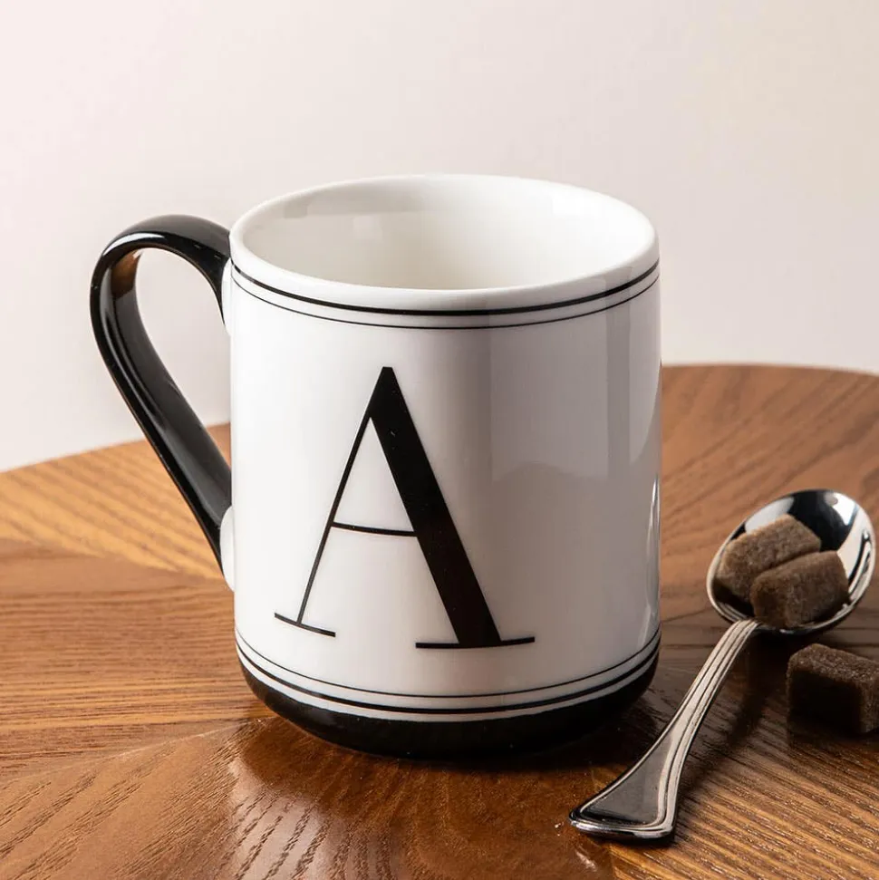 KSP Classic 'A' Monogram Mug (Black/White)