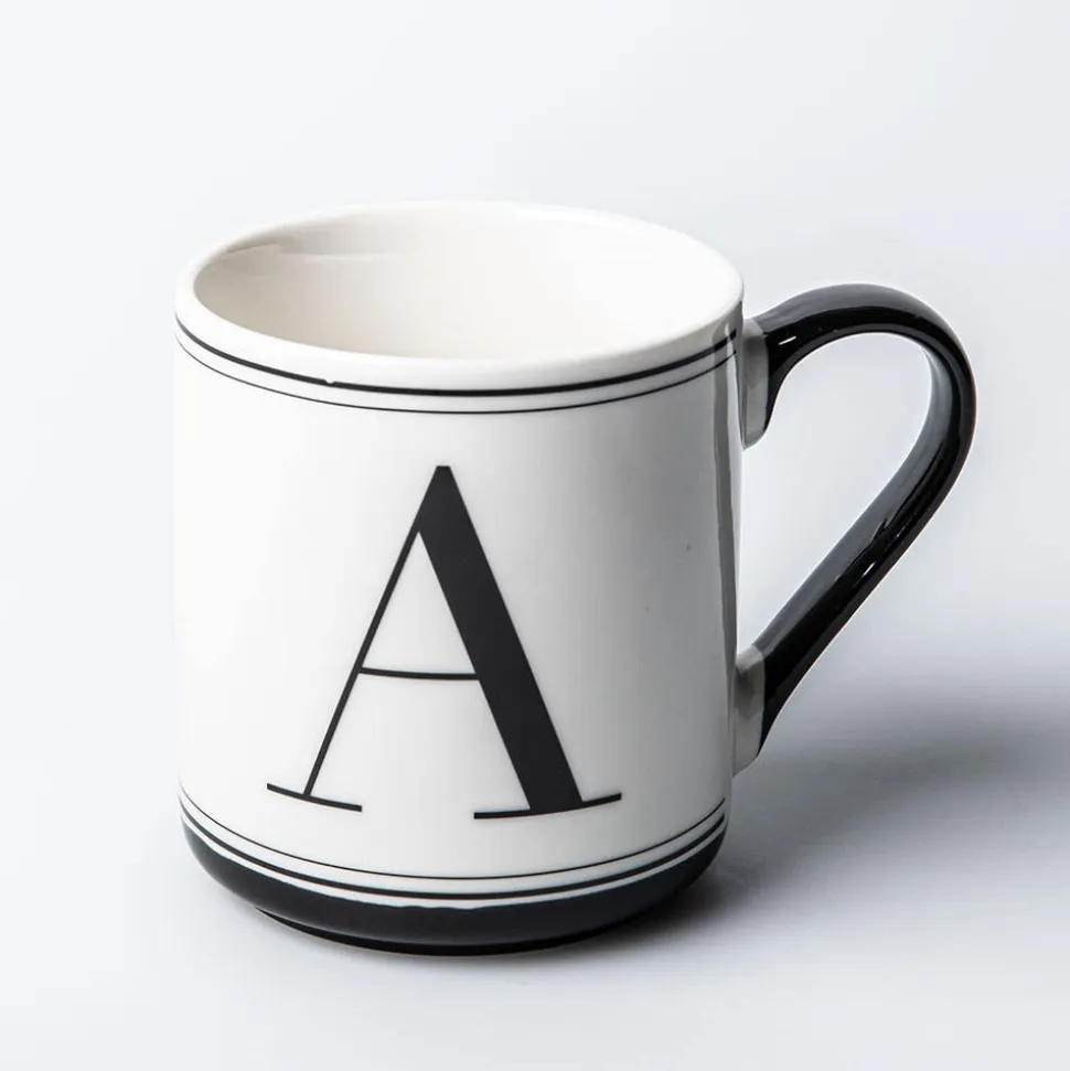 KSP Classic 'A' Monogram Mug (Black/White)
