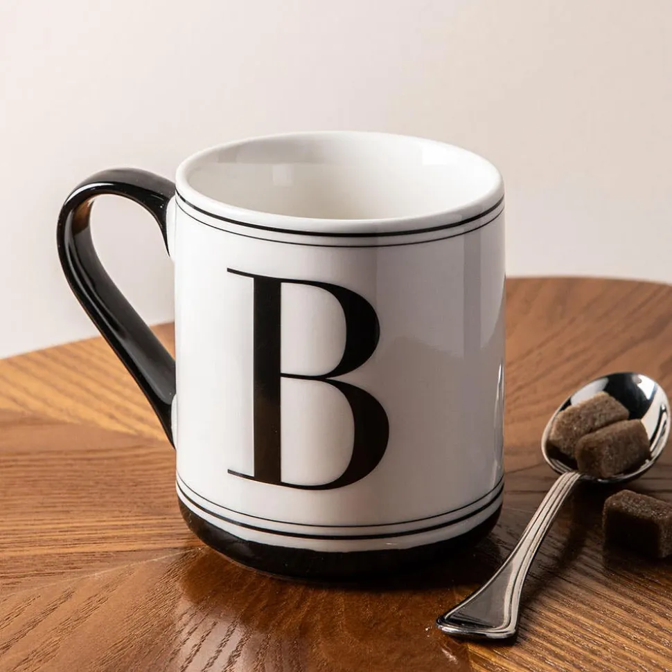 KSP Classic 'B' Monogram Mug (Black/White)