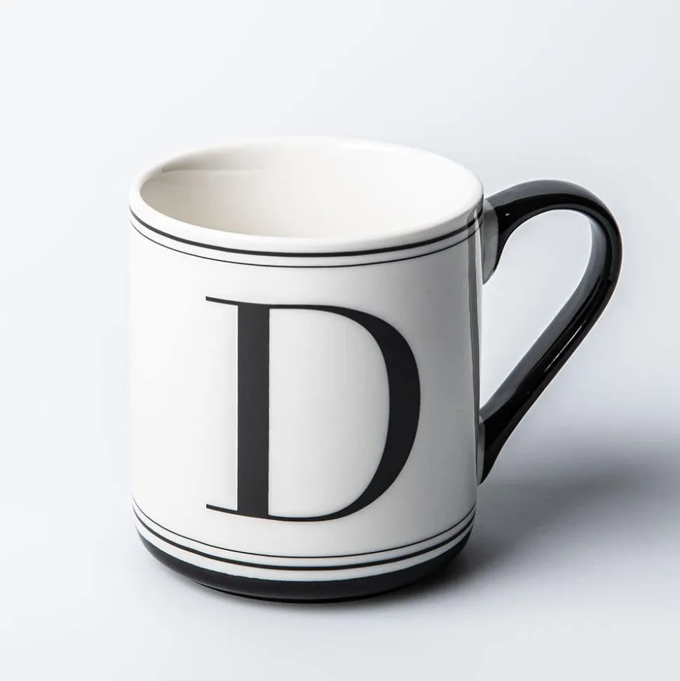 KSP Classic 'D' Monogram Mug (Black/White)