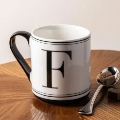 KSP Classic 'F' Monogram Mug (Black/White)