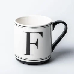 KSP Classic 'F' Monogram Mug (Black/White)