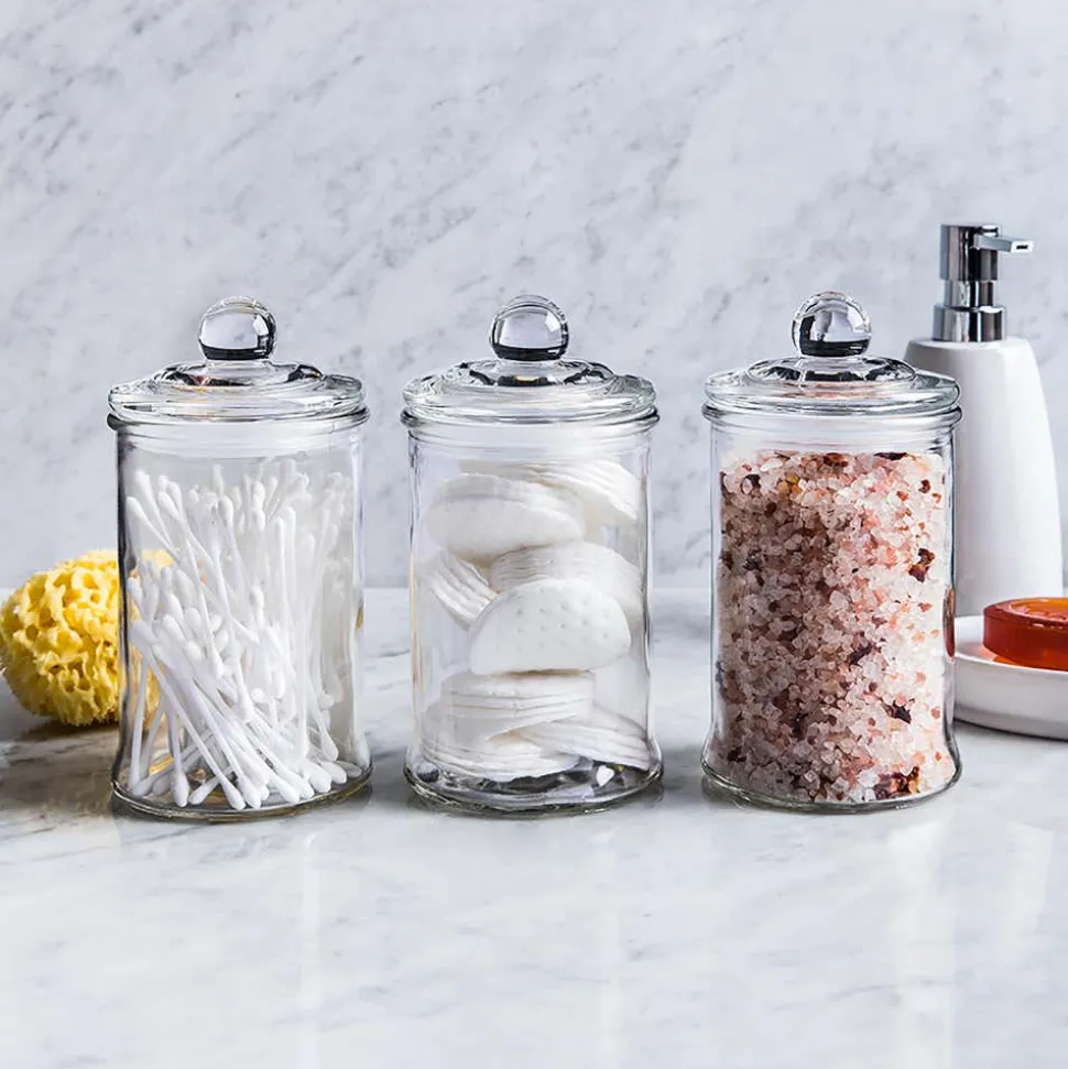 KSP Classic Glass Canister with Lid - Set of 3 (Clear)