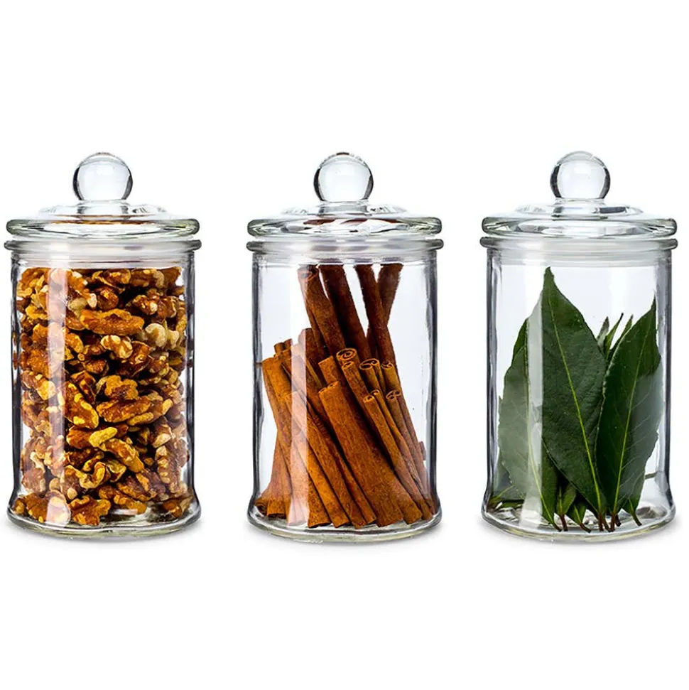 KSP Classic Glass Canister with Lid - Set of 3 (Clear)