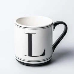 KSP Classic 'L' Monogram Mug (Black/White)