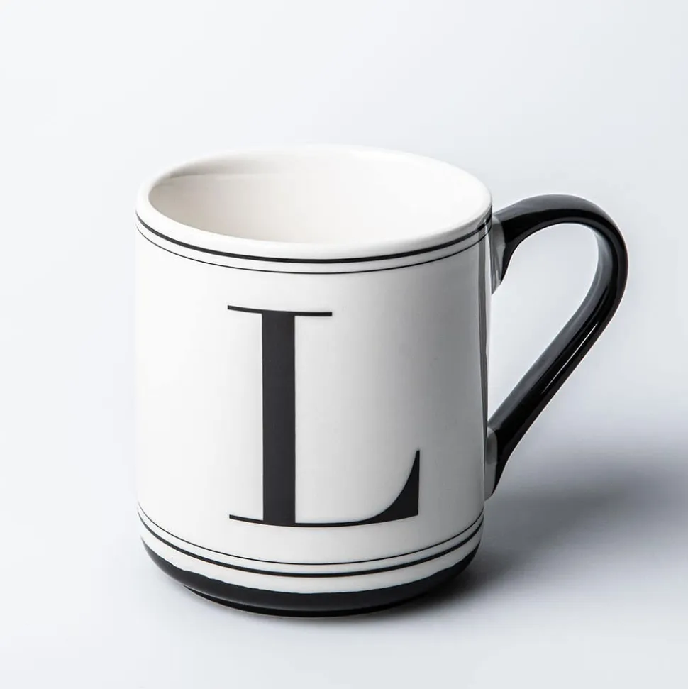 KSP Classic 'L' Monogram Mug (Black/White)