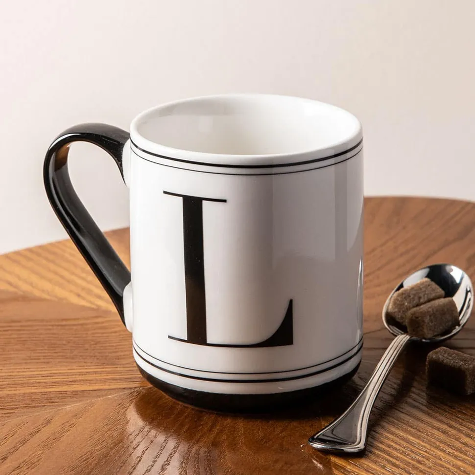 KSP Classic 'L' Monogram Mug (Black/White)