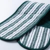 KSP Classic Stripe 100% Cotton Double Oven Mitt (Dark Green)