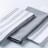 KSP Classic Stripe 100% Cotton Tea Towel - Set of 3 (Light Grey)