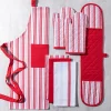 KSP Classic Stripe 100% Cotton Tea Towel - Set of 3 (Red/White)