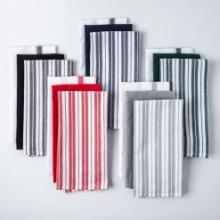 KSP Classic Stripe 100% Cotton Tea Towel - Set of 3 (Dark Green)