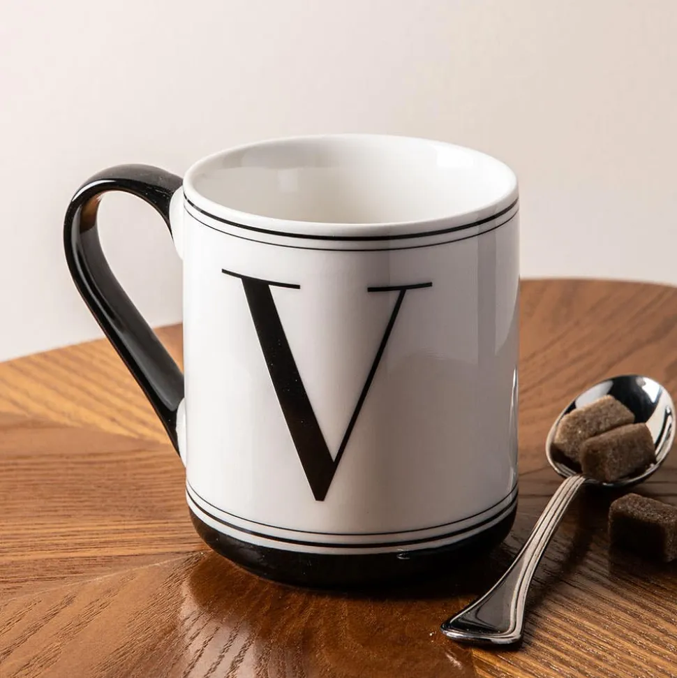 KSP Classic 'V' Monogram Mug (Black/White)
