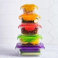 KSP Clip It Brights Glass Storage Container Combo - Set of 10