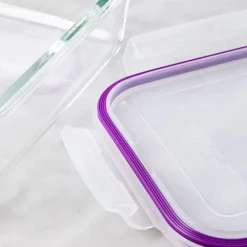 KSP Clip It Glass 1420ml Storage Container (Purple)