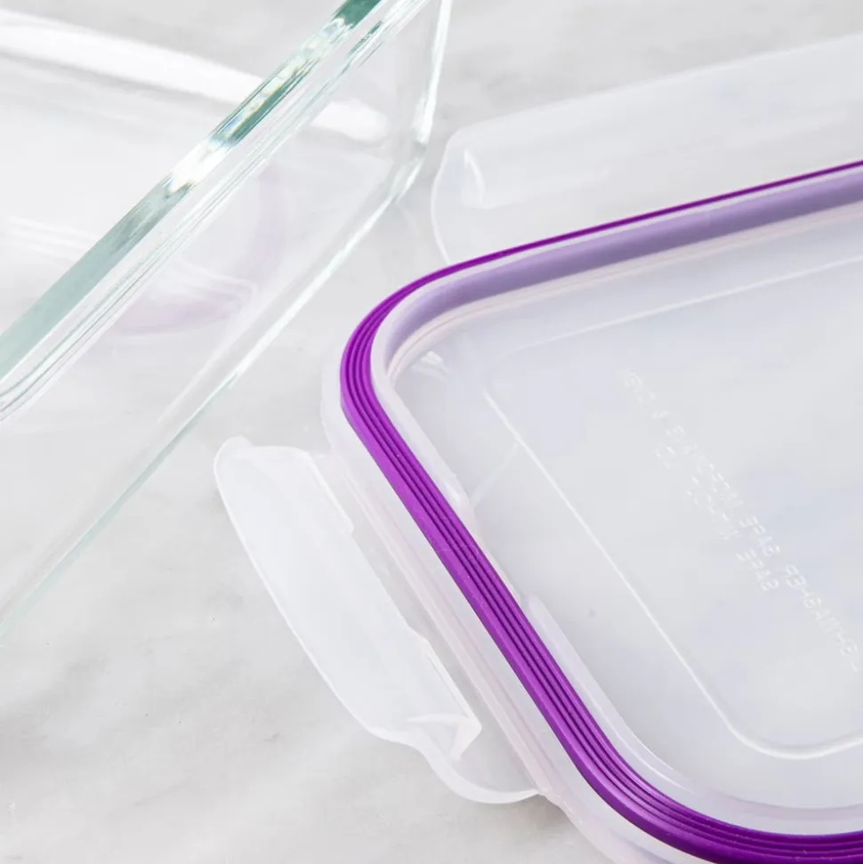 KSP Clip It Glass 1420ml Storage Container (Purple)