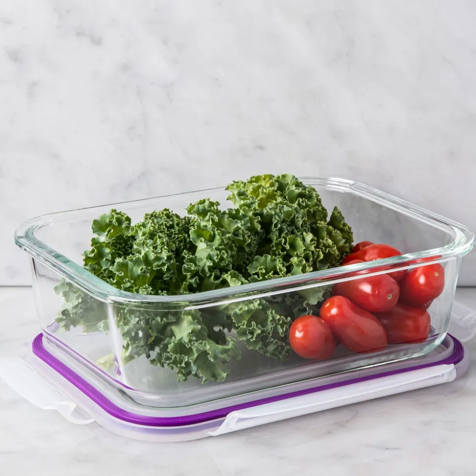 KSP Clip It Glass 1420ml Storage Container (Purple)