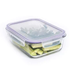 KSP Clip It Glass 1420ml Storage Container (Purple)