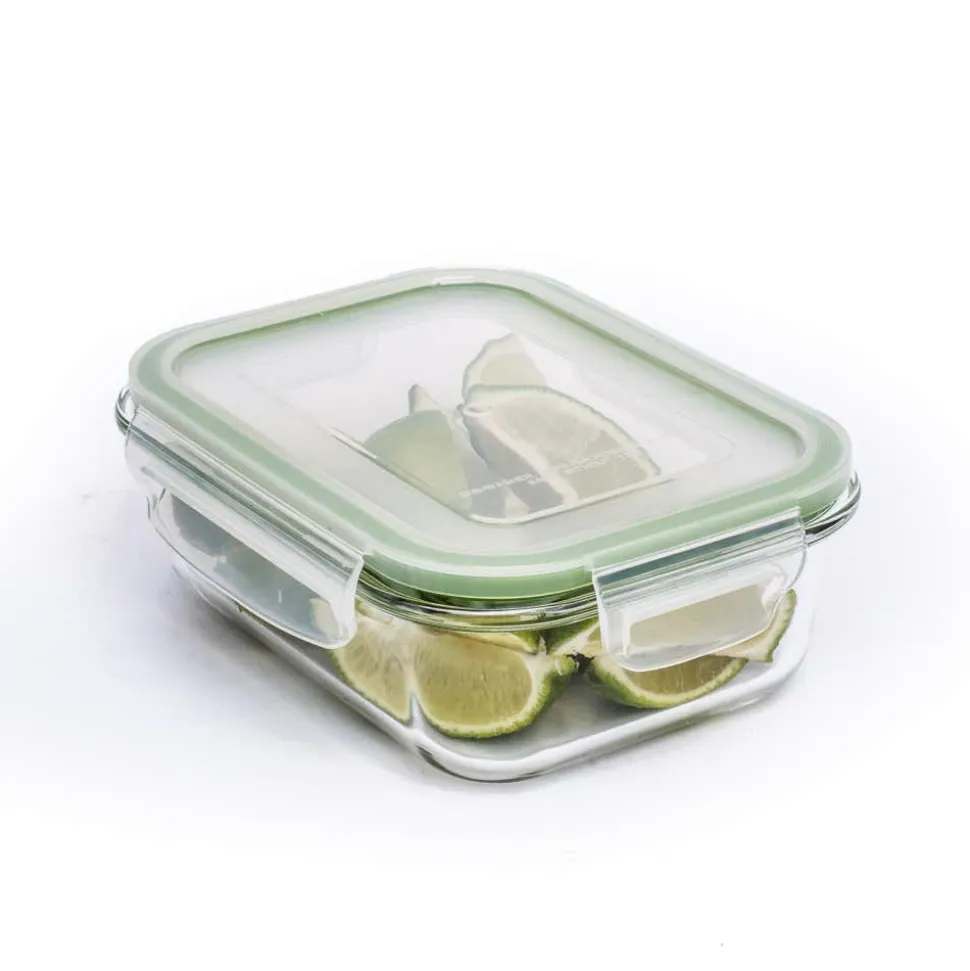 KSP Clip It Glass 600ml Storage Container (Green)