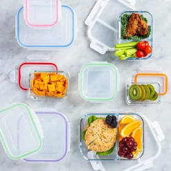 KSP Clip It Glass 1000ml Storage Container (Blue)