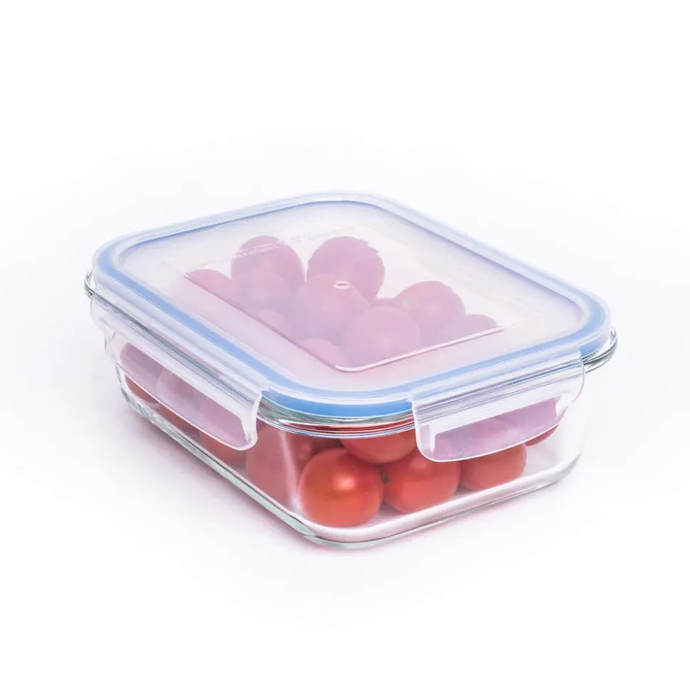 KSP Clip It Glass 1000ml Storage Container (Blue)