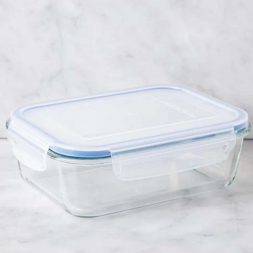 KSP Clip It Glass 1000ml Storage Container (Blue)