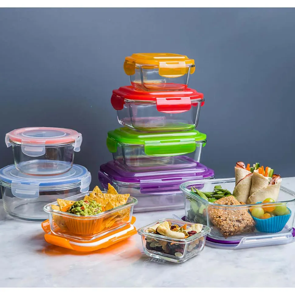 KSP Clip It Glass 370ml Storage Container (Red)