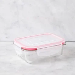 KSP Clip It Glass 370ml Storage Container (Red)