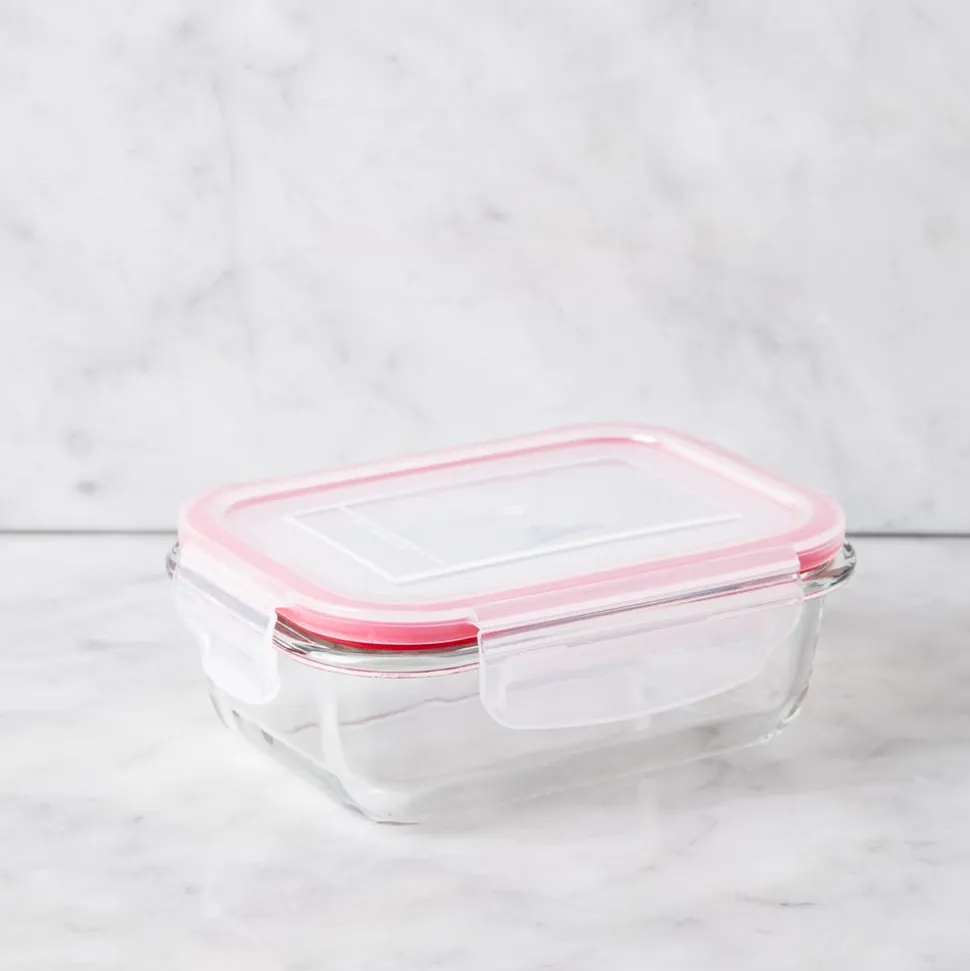 KSP Clip It Glass 370ml Storage Container (Red)