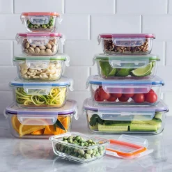 KSP Clip It Glass 370ml Storage Container (Red)