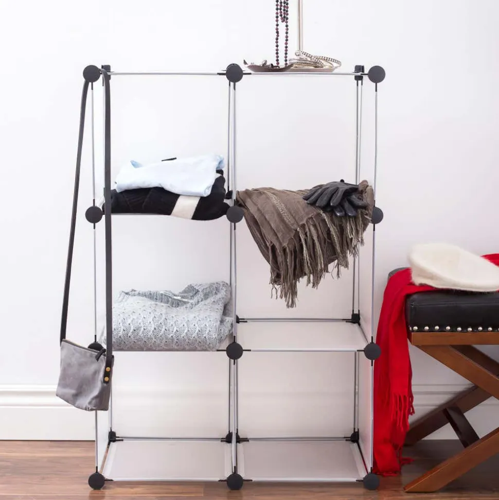 KSP Closet Cube Plastic Storage Cabinet (White/Black)