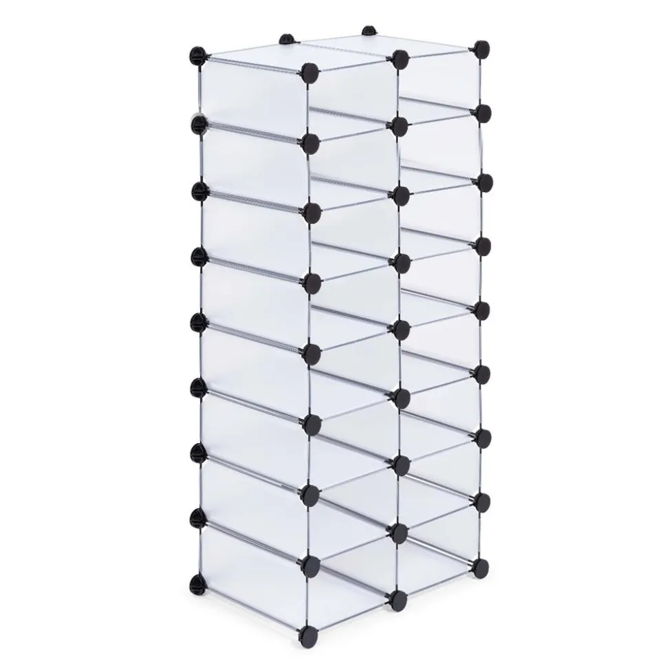 KSP Closet Cube '16-Shoe' Plastic Shoe Cabinet (White)