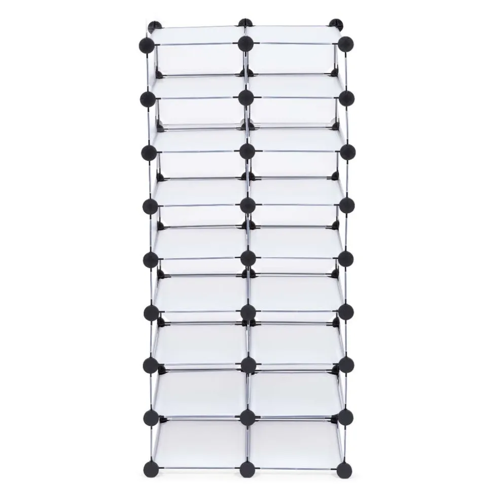 KSP Closet Cube '16-Shoe' Plastic Shoe Cabinet (White)