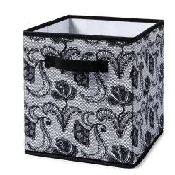 KSP Collapsible 'Lace' Non-Woven Storage Bin (Black) 10x10x11
