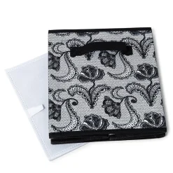 KSP Collapsible 'Lace' Non-Woven Storage Bin (Black) 10x10x11