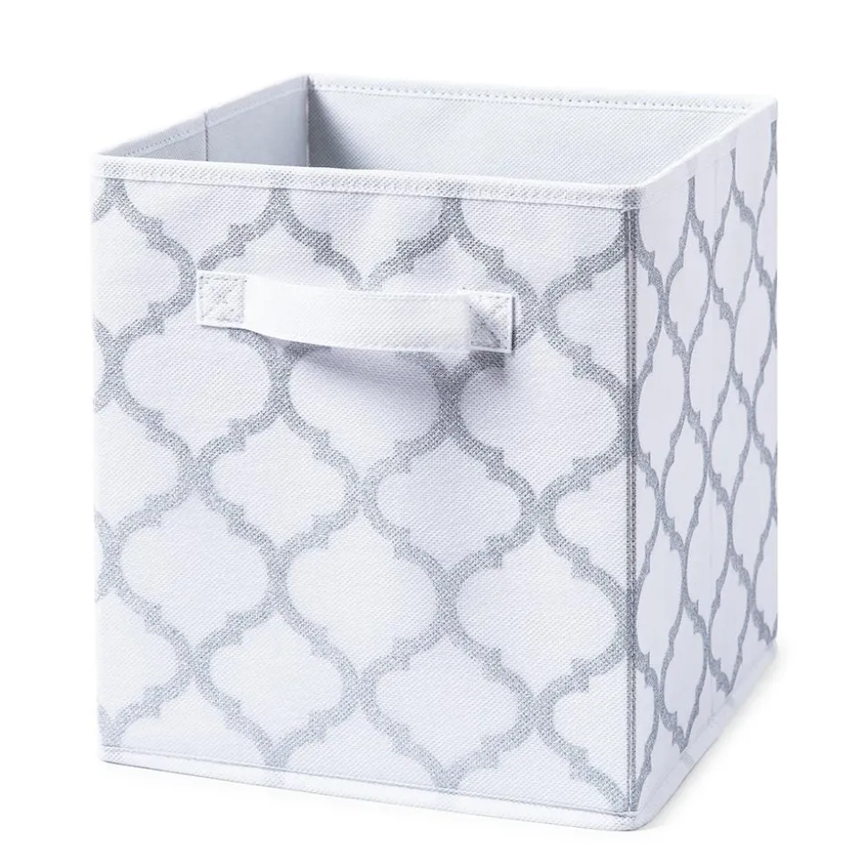 KSP Collapsible 'Ogee' Non-Woven Storage Bin (Silver) 10x10x11"
