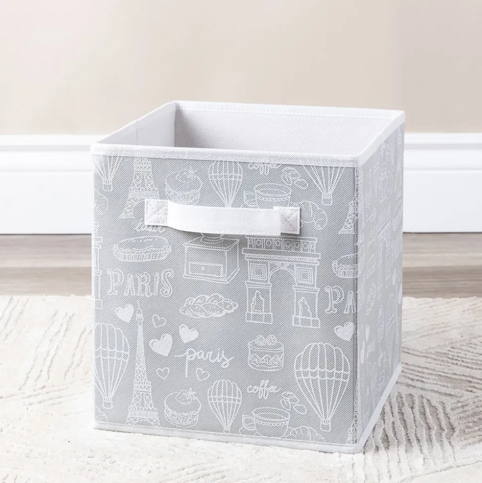 KSP Collapsible 'Paris' Non-Woven Storage Bin (Grey) 10x10x11"