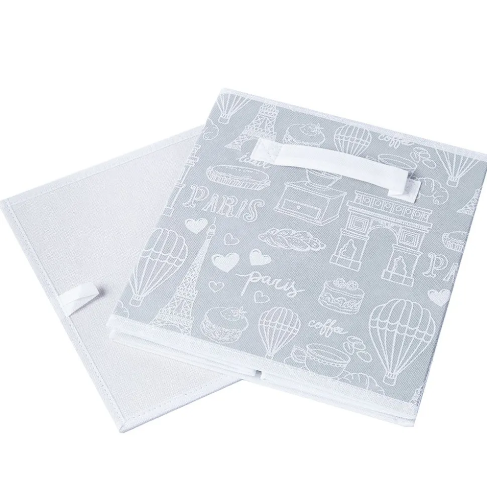 KSP Collapsible 'Paris' Non-Woven Storage Bin (Grey) 10x10x11"