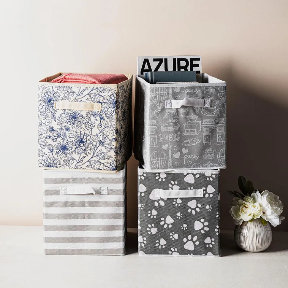 KSP Collapsible 'Paris' Non-Woven Storage Bin (Grey) 10x10x11"