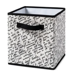 KSP Collapsible 'Words' Non-Woven Storage Bin (Ivory) 10x10x11